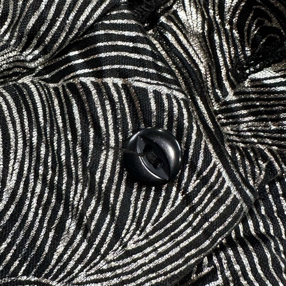 VTG Judy Bond Petites‎ Blouse Womens 6 Long Sleeve Metallic Abstract Swirl USA - Picture 10 of 16